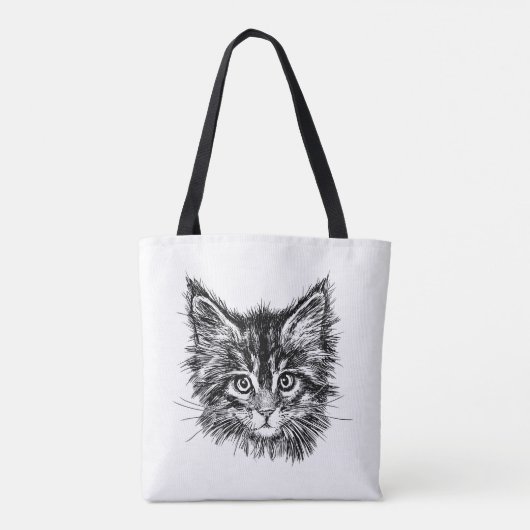 Schwarz-Weiß-Kitten Tasche (Rückseite)