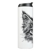 Schwarz-Weiß-Kitten Thermosbecher (Nach links gedreht)