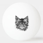 Schwarz-Weiß-Kitten Tischtennisball (Rückseite)