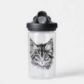 Schwarz-Weiß-Kitten Trinkflasche (Vorne)