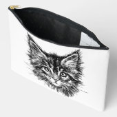 Schwarz-Weiß-Kitten Zubehörtasche (Offen)