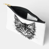 Schwarz-Weiß-Kitten Zubehörtasche (Offen)