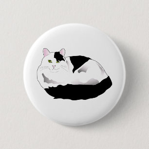 Schwarz-Weiß-Kitty Button