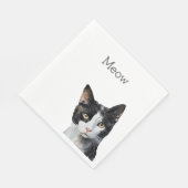 Schwarz-weiß Kitty Cat Serviette (Ecke)