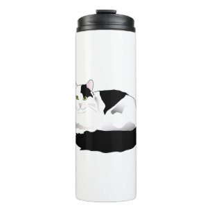 Schwarz-Weiß-Kitty Thermosbecher