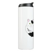 Schwarz-Weiß-Kitty Thermosbecher (Nach links gedreht)