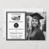 Schwarz-Weiß-Klasse des Abschlusses 2023 Einladung (Vorderseite)