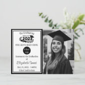 Schwarz-Weiß-Klasse des Abschlusses 2023 Einladung (Stehend Vorderseite)