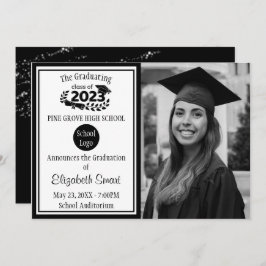 Schwarz-Weiß-Klasse des Abschlusses 2023 Einladung