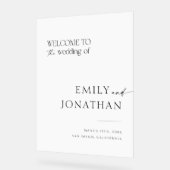 Schwarz-Weiß-Klassik Altes Geld Hochzeit Willkomme Acrylschild (Winkel)