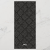 Schwarz-Weiß Klassik Elegante Hochzeit Menükarte (Rückseite)