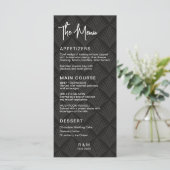 Schwarz-Weiß Klassik Elegante Hochzeit Menükarte (Stehend Vorderseite)