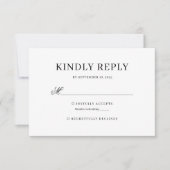 Schwarz-Weiß-Klassik-Hochzeit Rsvp Karte (Vorderseite)