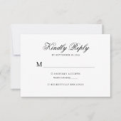 Schwarz-Weiß-Klassik-Hochzeit Rsvp Karte (Vorderseite)
