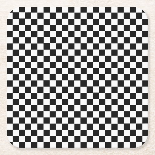 Schwarz-Weiß-Klassik-Karton von STaylor Rechteckiger Pappuntersetzer (Vorderseite)