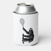 Schwarz-Weiß-Klassik mit Tennis-Racquet Dosenkühler (Kanne Rückseite)