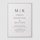 Schwarz-Weiß-Klassik Pergament Einladungen (Vorderseite)