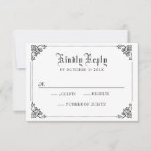 Schwarz-Weiß-Klassik RSVP Karte (Vorderseite)