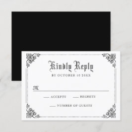 Schwarz-Weiß-Klassik RSVP Karte