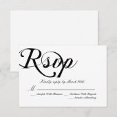 Schwarz-Weiß-Klassik RSVP Karte (Vorne/Hinten)