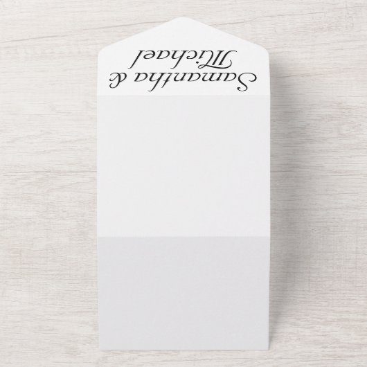 Schwarz-Weiß Klassik Saubere einfache Hochzeit All In One Einladung (Außenbereich)