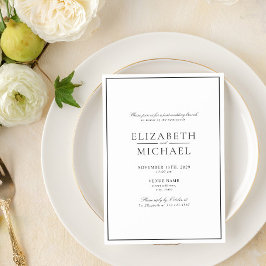 Schwarz-Weiß-Klassik-Script-Post Hochzeitsbrot Einladung