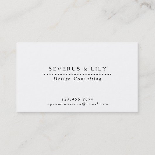 Schwarz-Weiß-Klassiker Visitenkarte (Vorderseite)