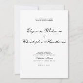 Schwarz-Weiß-Klassiker Zeitlose Kalligrafie-Hochze Einladung (Vorderseite)