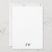 Schwarz-Weiß-Klassiker Zeitlose Kalligrafie-Hochze Einladung (Rückseite)