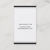 Schwarz & Weiß Klassisch Elegante Elegante Elegant Visitenkarte (Rückseite)