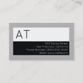 Schwarz & Weiß, klassisch & modern Beruflich Visitenkarte (Rückseite)