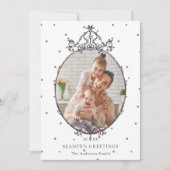 Schwarz-Weiß-Klassisches Weihnachtsfest-Foto Feiertagskarte (Vorderseite)