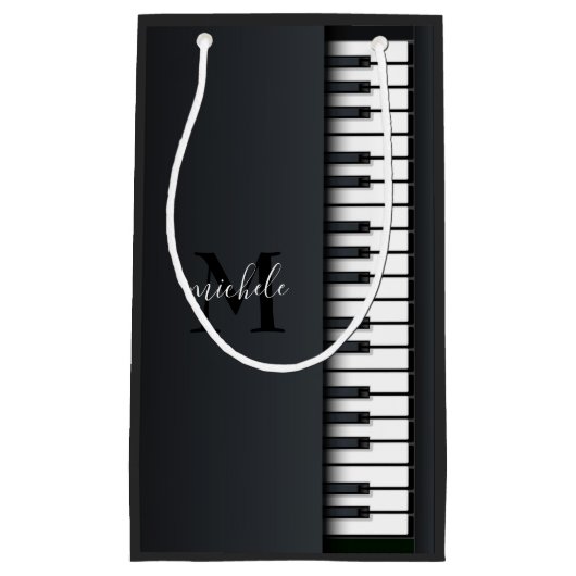 Schwarz-Weiß-Klavier Kleine Geschenktüte (Vorderseite)