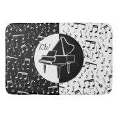 Schwarz-Weiß-Klavierdesign Badematte (Vorderseite)