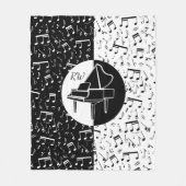 Schwarz-Weiß-Klavierdesign Fleecedecke (Vorderseite)