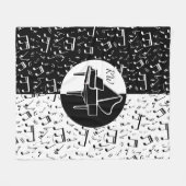 Schwarz-Weiß-Klavierdesign Fleecedecke (Vorderseite (Horizontal))