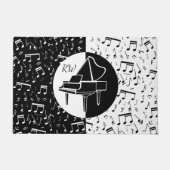 Schwarz-Weiß-Klavierdesign Fußmatte (Vorderseite)