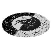 Schwarz-Weiß-Klavierdesign Schneidebrett (Ecke)