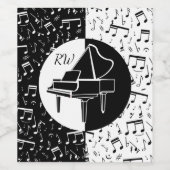 Schwarz-Weiß-Klavierdesign Weinetikett (Einzelnes Label)