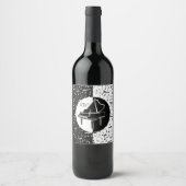 Schwarz-Weiß-Klavierdesign Weinetikett (Vorderseite)