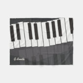 Schwarz-Weiß-Klaviertastatur hinzufügen Fleecedecke (Vorderseite (Horizontal))