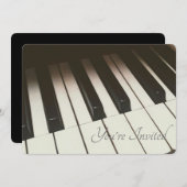 Schwarz-Weiß-Klaviertasten Hochzeit Einladung (Vorne/Hinten)