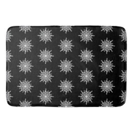 Schwarz-Weiß-Kleber-Schneeflockenmuster Badematte