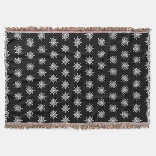 Schwarz-Weiß-Kleber-Schneeflockenmuster Decke (Vorderseite)
