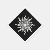 Schwarz-Weiß-Kleber-Snowflake-Monogramm Serviette (Ecke)