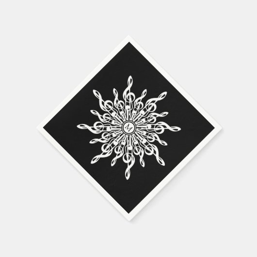 Schwarz-Weiß-Kleber-Snowflake-Monogramm Serviette (Ecke)
