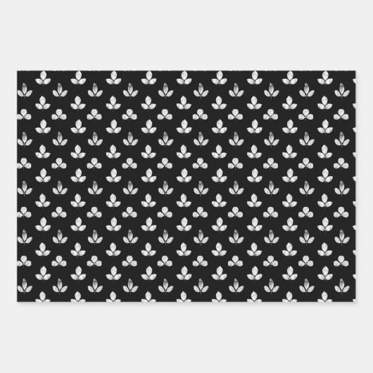 Schwarz-Weiß-Klee Geschenkpapier Set (Vorderseite 2)