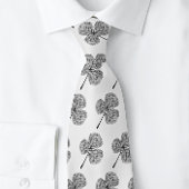 Schwarz-Weiß-Klee-Kleeblatt | Neck Tie Krawatte