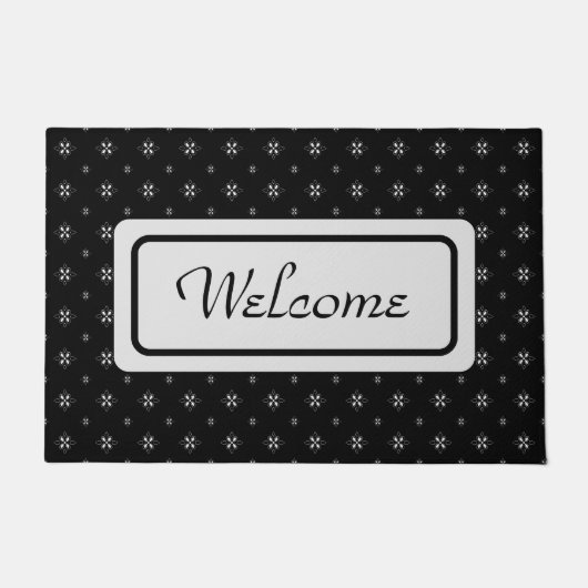 Schwarz/Weiß kleine Drucktür Fußmatte (Vorderseite)