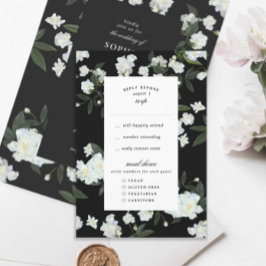 Schwarz-Weiß-Klettern-Rose RSVP Karte